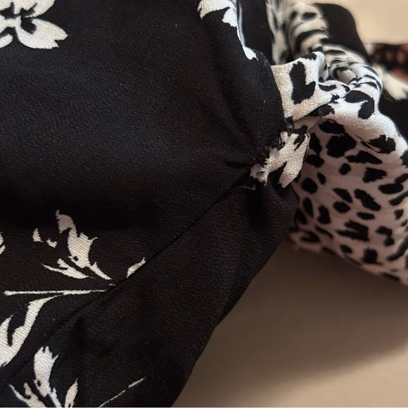 Hiatus Women’s Size S Patchwork Leopard Floral Print Short Sleeve Mini Dress - Picture 9 of 9
